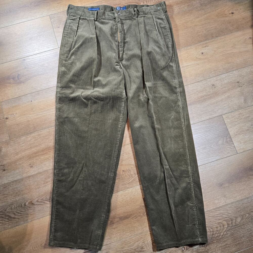 Vintage Polo Ralph Lauren Corduroy Pants 38x30 Green USA Preppy Golf Classic